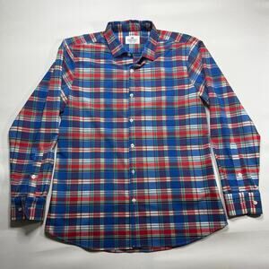 Mizzen+Main Men's Long Sleeve Multicolor Plaid Button Up Shirt - XL Trim Fit